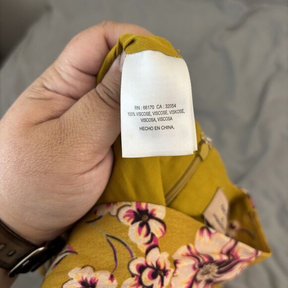 Kachel x Anthropologie Thea Maxi Dress Womens 4 Gold Floral Print Viscose - Picture 6 of 11